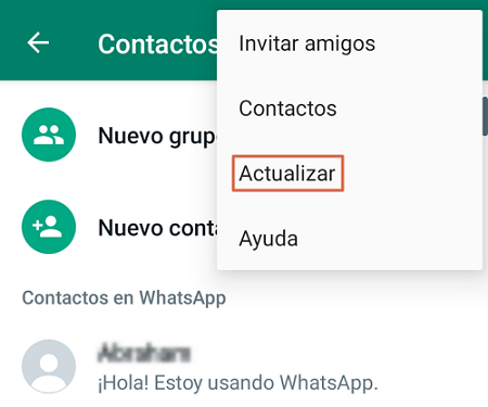 Como agregar un contacto a WhatsApp - Paso 3.